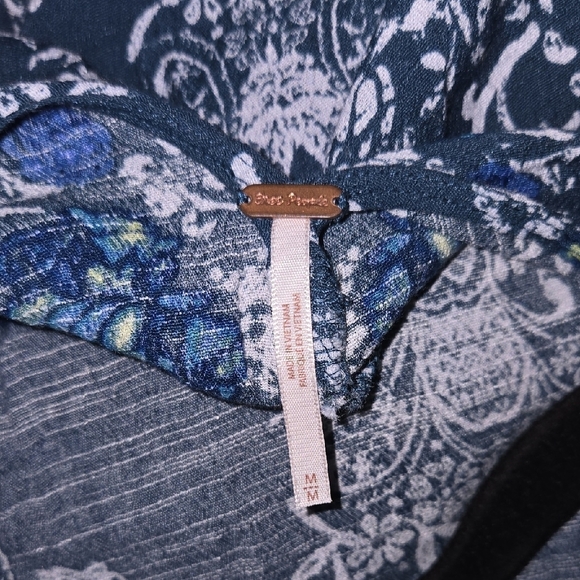 Free People Blue and White Long Sleeve Sundress - Picture 5 of 5